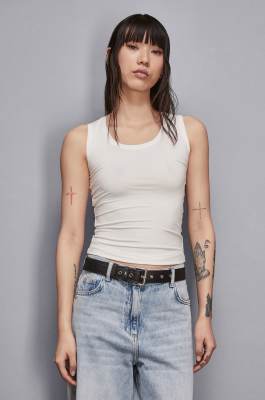 Jersey tank top, White, Patrizia Pepe