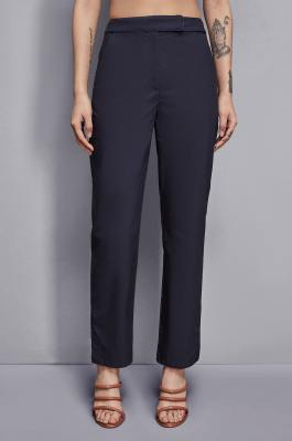 Pantalon cigarette en coton mélangé, Bleu, Patrizia Pepe