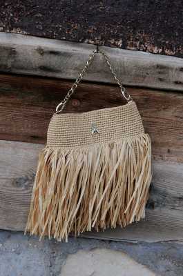 Woven shoulder bag, Beige, Patrizia Pepe