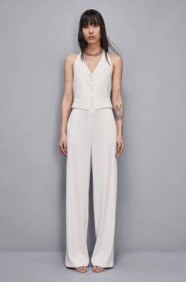 Straight crepe pants, White, Patrizia Pepe