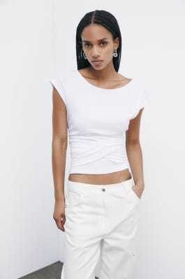 T-shirt with sash, White, Patrizia Pepe