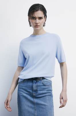 T-shirt en maille, Bleu Ciel, Patrizia Pepe
