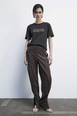 Essential regular fit cotton t-shirt, Brown, Patrizia Pepe