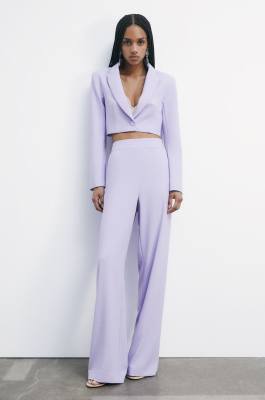 Veste cropped en crêpe sablé, Violet, Patrizia Pepe