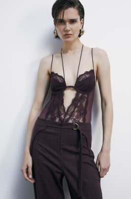 Body in pizzo, Viola, Patrizia Pepe