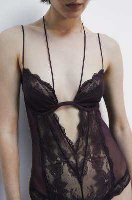 Body in pizzo, Viola, Patrizia Pepe