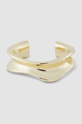 Waves open rigid metal bracelet, Gold, Patrizia Pepe