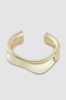 Waves open rigid metal bracelet, Gold, Patrizia Pepe