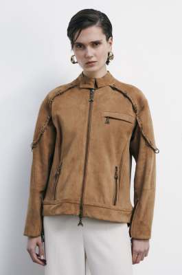 Veste en daim oversize, Beige, Patrizia Pepe
