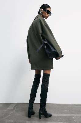 Cappotto over con gilet interno integrato, Verde, Patrizia Pepe
