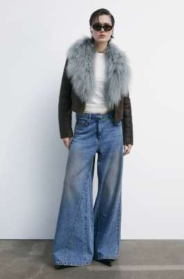 Cuir de mouton cropped, Marron, Patrizia Pepe