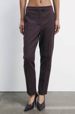 Pantaloni checked a sigaretta, Viola, Patrizia Pepe