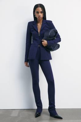 Pantalon skinny avec fente, Bleu, Patrizia Pepe
