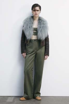 High-waisted palazzo pants, Green, Patrizia Pepe