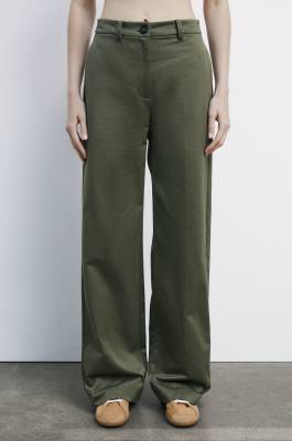 High-waisted palazzo pants, Green, Patrizia Pepe