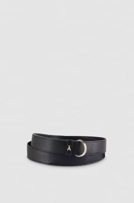 Low-waisted or high-waisted leather belt, Black, Patrizia Pepe