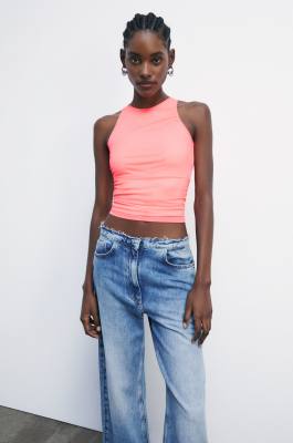 Top in tulle con drappeggio, Rosa, Patrizia Pepe