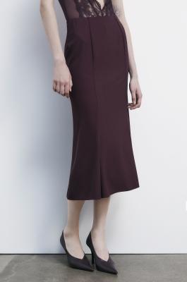 High-waisted flared midi skirt, Purple, Patrizia Pepe