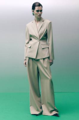 Regular fit gabardine palazzo pants, Beige, Patrizia Pepe