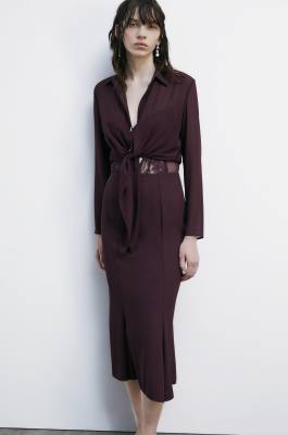 Short blouse with waist knot, Purple, Patrizia Pepe