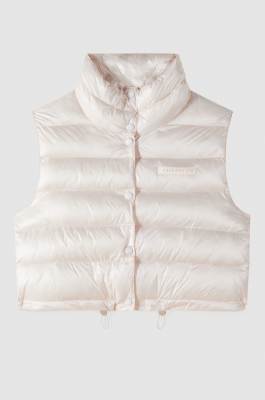 Piumino corto smanicato double face, Beige, Patrizia Pepe