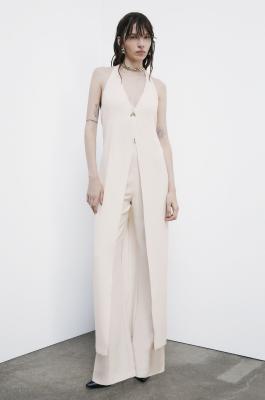 High-waisted palazzo pants, White, Patrizia Pepe