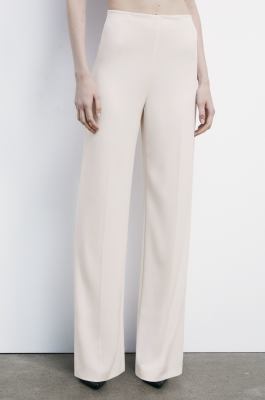 High-waisted palazzo pants, White, Patrizia Pepe