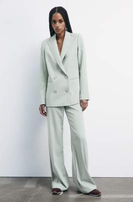 Double-breasted jacket with peak lapels, Green, Patrizia Pepe