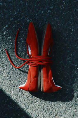 Dancing SKIN flats in suede, Red, Patrizia Pepe