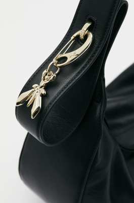 New Moon leather bag medium with shoulder strap, Black, Patrizia Pepe