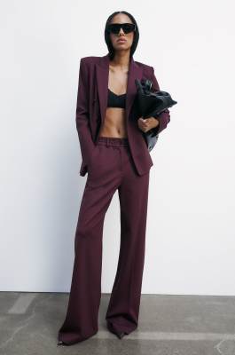 Low-waisted palazzo pants, Purple, Patrizia Pepe