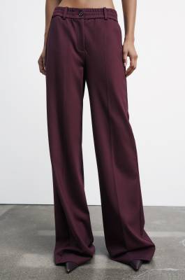 Low-waisted palazzo pants, Purple, Patrizia Pepe