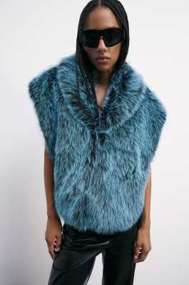 Soft reversible cape, Green, Patrizia Pepe