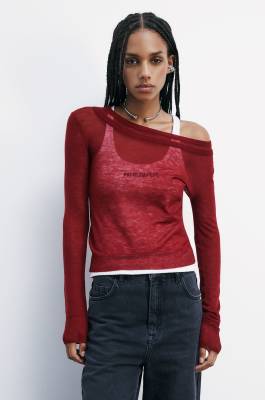 Pure wool boat neck sweater, Red, Patrizia Pepe