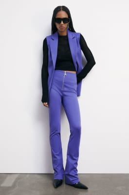 Pantaloni stretch con zip Fly, Viola, Patrizia Pepe