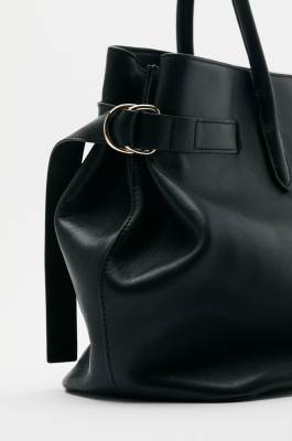 New Business handbag large in leather, Black, Patrizia Pepe