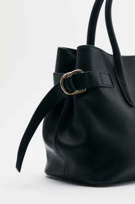 Borsa New Business media in pelle, Nero, Patrizia Pepe