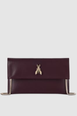 Pochette Fly in pelle con catena, Viola, Patrizia Pepe