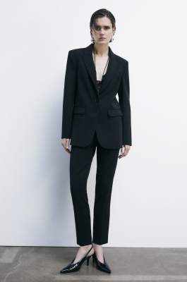 Pantaloni a sigaretta in crêpe, Nero, Patrizia Pepe