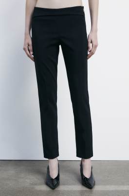 Pantaloni a sigaretta in crêpe, Nero, Patrizia Pepe