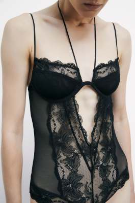 Body in pizzo, Nero, Patrizia Pepe
