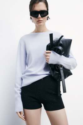 Maglia girocollo in cashmere, Blu, Patrizia Pepe