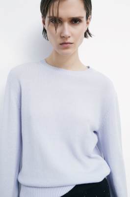 Maglia girocollo in cashmere, Blu, Patrizia Pepe