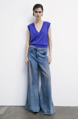 Gilet con scollo a V in pura lana, Viola, Patrizia Pepe