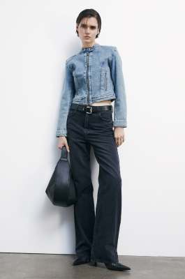 Giubbotto biker in jeans stretch, Blu, Patrizia Pepe