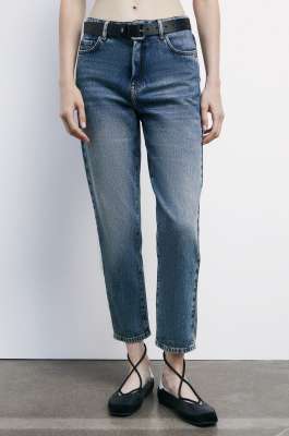 Pantaloni denim a vita alta, Azzurro, Patrizia Pepe