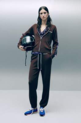 Pantaloni jogger regular fit in maglia, Marrone, Patrizia Pepe