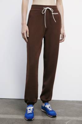 Pantaloni jogger regular fit in maglia, Marrone, Patrizia Pepe