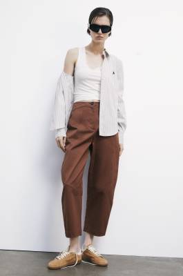 High-waisted balloon pants, Brown, Patrizia Pepe
