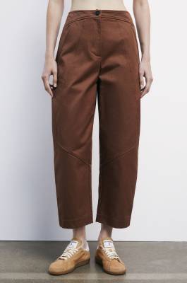 High-waisted balloon pants, Brown, Patrizia Pepe